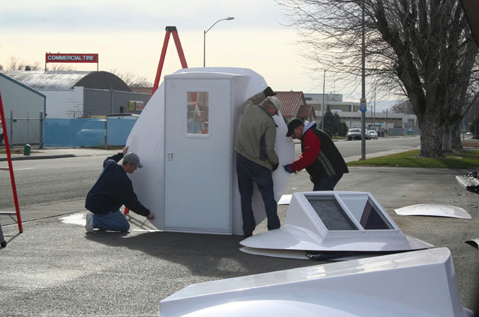 Small prefab home - Micro home - InterShelter 20 ft Dome assembly 2