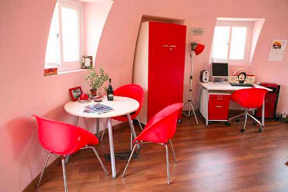 Small prefab home - Micro home - InterShelter 20 ft insulated Polar Dome pink interior