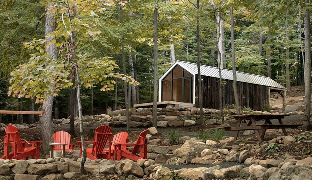 Bunkie Monarche Deluxe with Extension kit in wooded setting - small prefab home - micro home - studio home