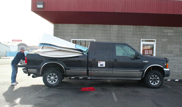 InterShelter 20 ft Dome in pick-up truck